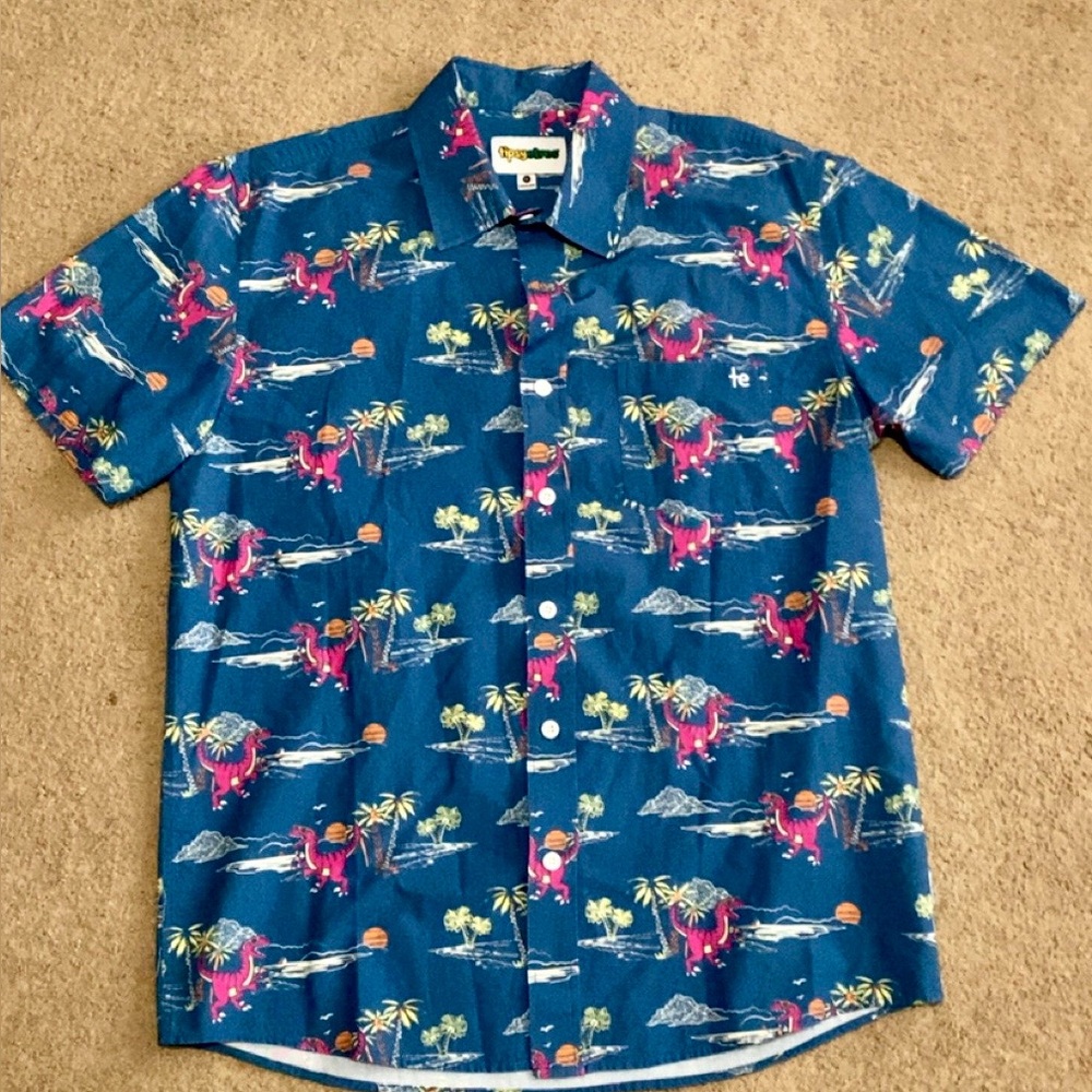 Tipsy Elves Dinosaur Print Men's Shirt